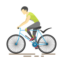 Fototapeta na wymiar Racing cyclist in action vector illustration.