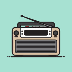Radio vintage vector cartoon design.