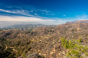 Fototapeta na wymiar Griffith Park and Hollywood, Los Angeles, California