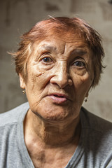portrait of a pensive elderly woman 