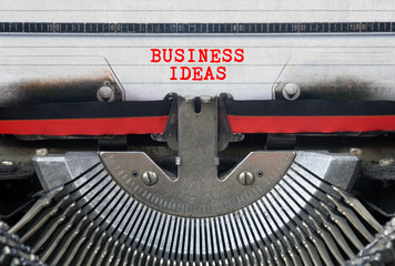 BUSINESS IDEAS Typed Words On a Vintage Typewriter Conceptual