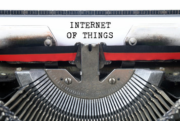 INTERNET OF THINGS typed words on a Vintage Typewriter Conceptual