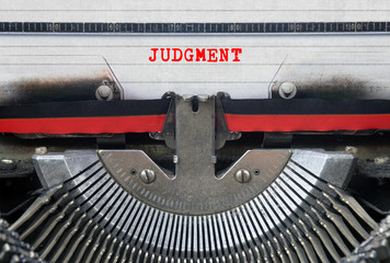 JUDGMENT Typed Words On a Vintage Typewriter Conceptual