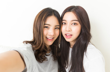 Young asian girls selfie