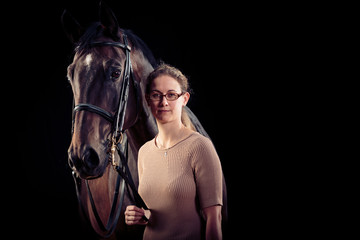 Fototapeta na wymiar Woman With Her Horse