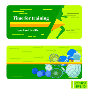 Vector Image. Sports business cards.