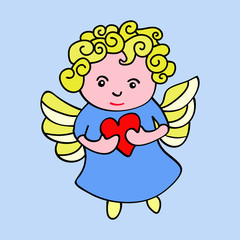 Angel with heart for Valentine's day