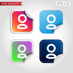 User icon. Button with user icon. Modern vector.