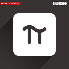 Pi icon. Button with pi icon. Modern UI vector.