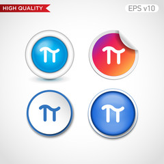 Pi icon. Button with pi icon. Modern UI vector.