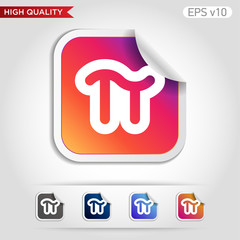 Pi icon. Button with pi icon. Modern UI vector.