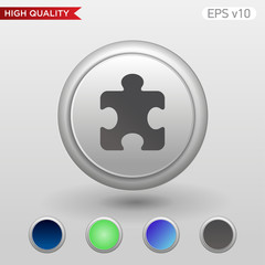 Puzzle icon. Button with puzzle icon. Modern vector.
