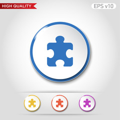 Puzzle icon. Button with puzzle icon. Modern vector.