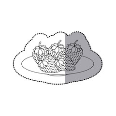 Delicious strawberries fruits icon vector illustration graphic design