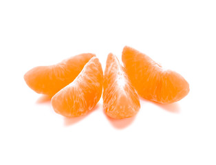 Orange mandarin or tangerine fruit isolated on white background