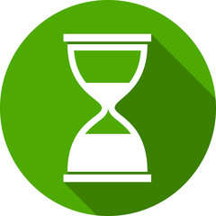 hourglass green icon round flat style