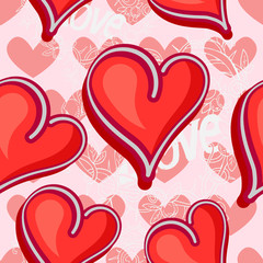 Seamless vector pattern with hearts for a Valentine's Day.