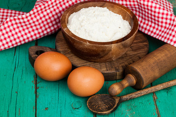 wooden cutlery. Stand. Historic. Preparing for dinner.