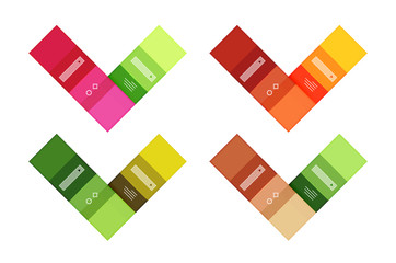 Colorful stripes infographic templates set