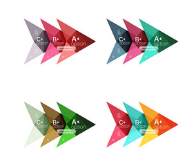 Colorful vector option banner arrow templates, infographic layouts