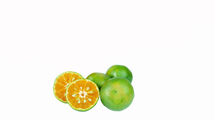Fototapeta na wymiar Fresh oranges isolated on white background