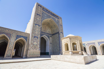 Fototapeta na wymiar Inside Kalyan Mosque yard in Bukhara, Uzbekistan