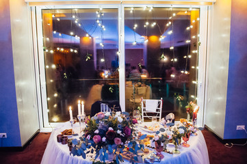 Table set for wedding reception