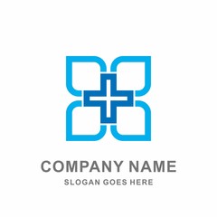 Fototapeta premium Medical Pharmacy Geometric Cross Square Clover Hospital Clinic Business Company Stock Vector Logo Design Template 