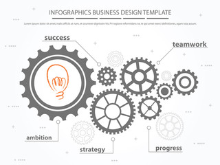 Infographic template with gear and wording