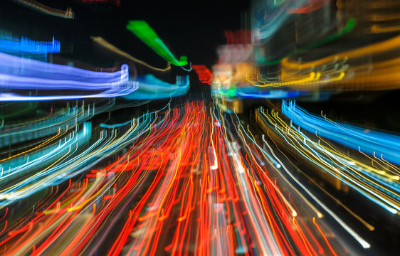 Traffic Lights In Motion Blur