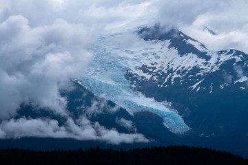 Picture of an Alaskan glacier, as seen from a cruise ship