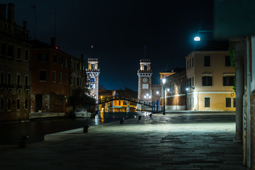 Fototapeta na wymiar Port of Venice Night