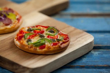 Delicious italian pizza served on pizza tray