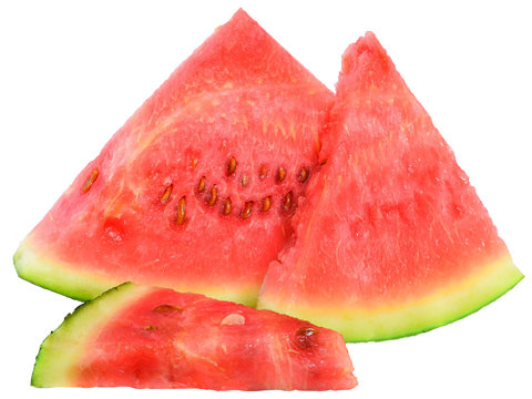 Piece of a ripe watermelon isolated