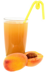 Peaches juice isolated