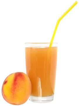 Peaches juice isolated