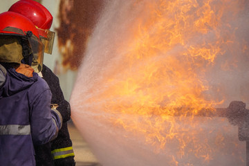 firefighter fighting fire