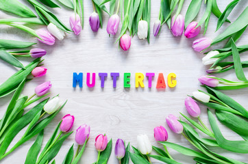 Herz aus Tulpen -  Muttertag - Nahaufnahme