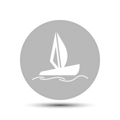 a ship on the waves. vector icon