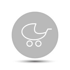 baby carriage. vector icon on gray background