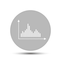 business graph. vector icon on gray background