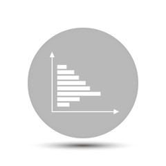 Business profit graph. vector icon on gray background