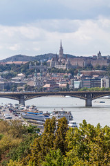 Budapest panoramic view on the Castle district of Buda. Hungary