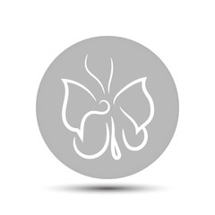 butterfly. vector icon on gray background