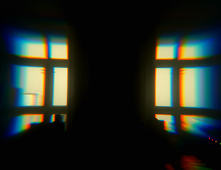 Windows silhouette ith chroma bokeh backdrop