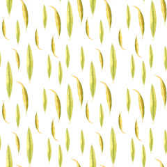 Oleander on white background. Seamless watercolor pattern