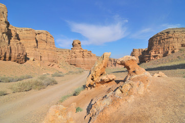 Sharyn Canyon (also known as Charyn Canyon) on the Sharyn River in Kazakhstan
 - obrazy, fototapety, plakaty