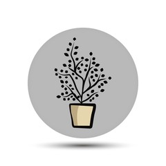 plant. vector icon on gray background