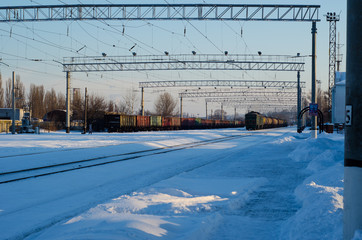 View on a railroad tracks on winter © ihorbondarenko