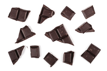 chocolate bars isolated on white background